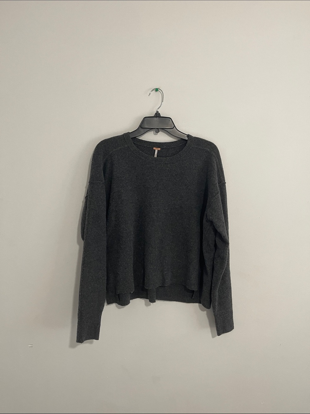 Free People Charcoal Crewneck Sweater